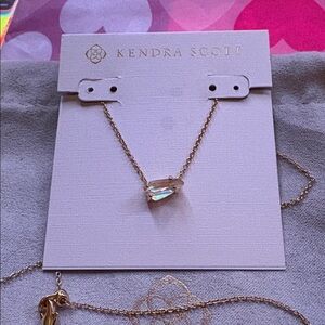 Kendra Scott Gold iridescent Abalone Shell Slider Necklace New without tag